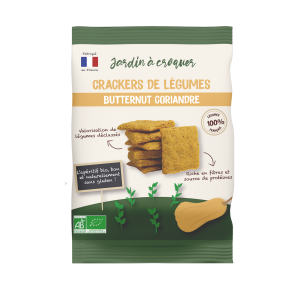 Mock up de notre sachet de crackers de légumes Butternut Coriandre