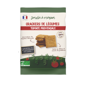 Mock up de notre sachet de crackers de légumes Tomate Provençale